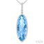 Evoque Gemstone Oval Shape & Halo Diamond Pendant