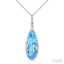 Evoque Gemstone Pear Shape & Halo Diamond Pendant