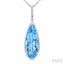 Evoque Gemstone Pear Shape & Halo Diamond Pendant