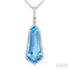 Evoque Gemstone Shield Shape & Halo Diamond Pendant