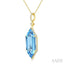 Evoque Gemstone Hexagon Shape & Halo Diamond Pendant