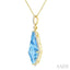 Evoque Gemstone Kite Shape & Halo Diamond Pendant