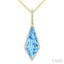 Evoque Gemstone Kite Shape & Halo Diamond Pendant