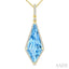 Evoque Gemstone Kite Shape & Halo Diamond Pendant