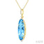 Evoque Gemstone Oval Shape & Halo Diamond Pendant