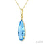 Evoque Gemstone Pear Shape & Halo Diamond Pendant