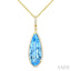 Evoque Gemstone Pear Shape & Halo Diamond Pendant