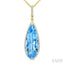 Pear Shape Gemstone & Halo Diamond Pendant