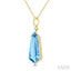 Evoque Gemstone Shield Shape & Halo Diamond Pendant
