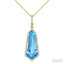 Evoque Gemstone Shield Shape & Halo Diamond Pendant