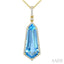 Evoque Gemstone Shield Shape & Halo Diamond Pendant