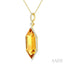 Evoque Gemstone Hexagon Shape & Halo Diamond Pendant