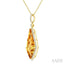 Evoque Gemstone Kite Shape & Halo Diamond Pendant