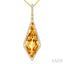 Evoque Gemstone Kite Shape & Halo Diamond Pendant