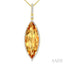Marquise Shape Gemstone & Halo Diamond Pendant