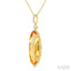 Evoque Gemstone Oval Shape & Halo Diamond Pendant