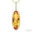 Evoque Gemstone Oval Shape & Halo Diamond Pendant