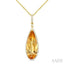 Pear Shape Gemstone & Halo Diamond Pendant