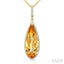 Pear Shape Gemstone & Halo Diamond Pendant