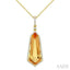 Evoque Gemstone Shield Shape & Halo Diamond Pendant