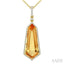 Evoque Gemstone Shield Shape & Halo Diamond Pendant