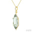 Evoque Gemstone Hexagon Shape & Halo Diamond Pendant