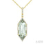 Evoque Gemstone Hexagon Shape & Halo Diamond Pendant