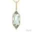 Evoque Gemstone Hexagon Shape & Halo Diamond Pendant