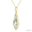 Evoque Gemstone Kite Shape & Halo Diamond Pendant