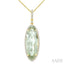 Evoque Gemstone Oval Shape & Halo Diamond Pendant