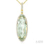 Evoque Gemstone Oval Shape & Halo Diamond Pendant