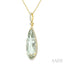 Evoque Gemstone Pear Shape & Halo Diamond Pendant