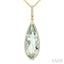 Evoque Gemstone Pear Shape & Halo Diamond Pendant
