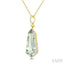 Evoque Gemstone Shield Shape & Halo Diamond Pendant