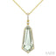 Evoque Gemstone Shield Shape & Halo Diamond Pendant