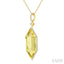 Evoque Gemstone Hexagon Shape & Halo Diamond Pendant