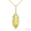 Evoque Gemstone Hexagon Shape & Halo Diamond Pendant