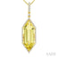 Evoque Gemstone Hexagon Shape & Halo Diamond Pendant
