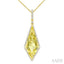 Evoque Gemstone Kite Shape & Halo Diamond Pendant