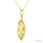 Evoque Gemstone Marquise Shape & Halo Diamond Pendant