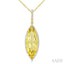 Marquise Shape Gemstone & Halo Diamond Pendant