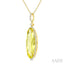 Evoque Gemstone Oval Shape & Halo Diamond Pendant