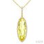Evoque Gemstone Oval Shape & Halo Diamond Pendant