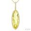 Evoque Gemstone Oval Shape & Halo Diamond Pendant