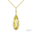 Evoque Gemstone Pear Shape & Halo Diamond Pendant