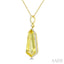 Evoque Gemstone Shield Shape & Halo Diamond Pendant