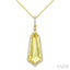 Evoque Gemstone Shield Shape & Halo Diamond Pendant