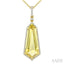 Evoque Gemstone Shield Shape & Halo Diamond Pendant