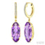 Oval Shape Gemstone & Diamond Earrings