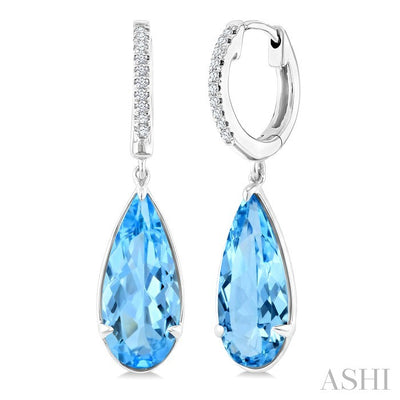 Pear Shape Gemstone & Diamond Earrings